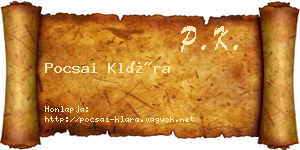 Pocsai Klára névjegykártya