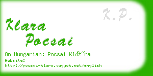 klara pocsai business card